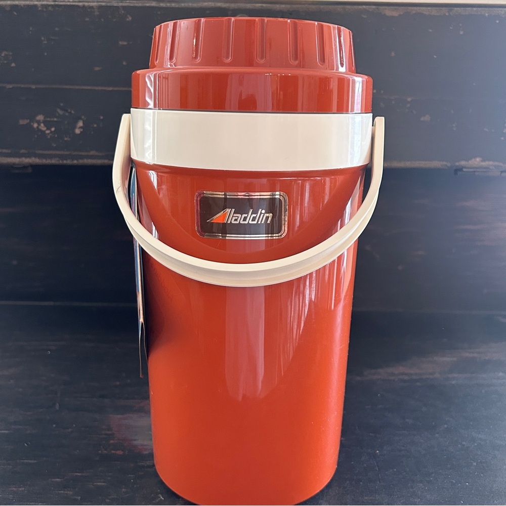 Vtg Aladdin 1/2 Gallon Pump-a-Drink Jug Thermos Cooler Insulated Plastic No 575